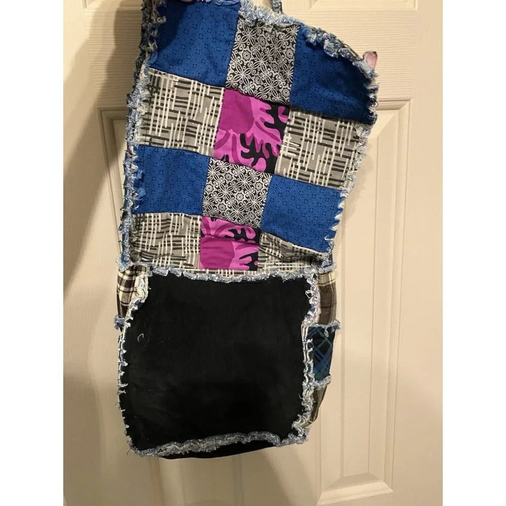 Boho Crossbody Shoulder Bag Purse Colorful Patchwork Green Blue Black - Picture 4 of 14